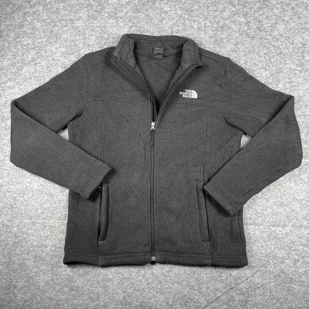 The North Face Jacket Mens M Dark Grey Gordon Lyons Full Zip Fleece Sweater Knit